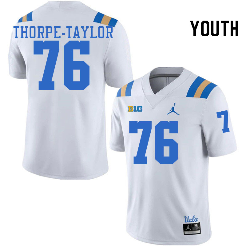 Youth #76 Marquise Thorpe-Taylor UCLA Bruins College Football Jerseys Stitched-White